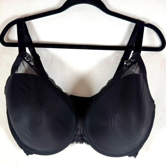 NATORI FEATHERS FULL FIGURE CONTOUR UNDERWIRE BRA - BLACK. Size 40H - Picture 1 of 7